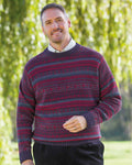 Shetland Wool Fairisle Crew Neck Jumper - Navy - Country Collection