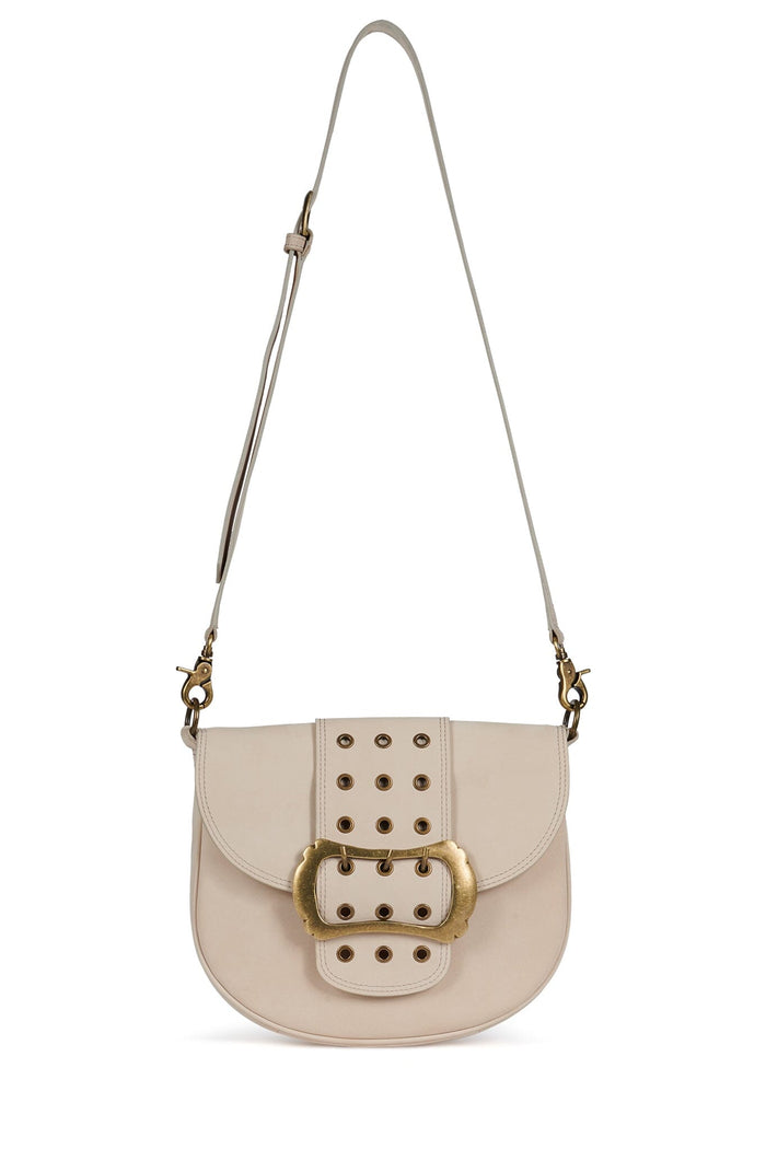 SIDE-QUEST Jeffrey Campbell Messenger Bag Ivory Nubuck