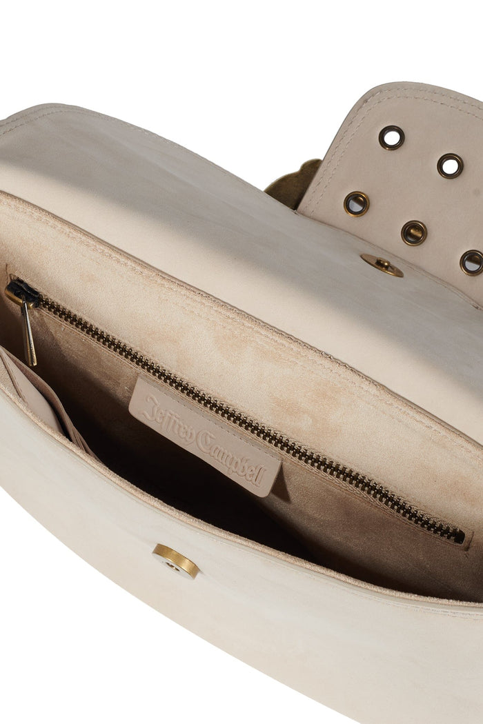 SIDE-QUEST Jeffrey Campbell Messenger Bag Ivory Nubuck