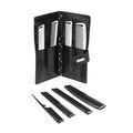 Sam Villa Signature Series 8 Piece Comb Set with Case, professional salon comb set made from carbon, silicone, and graphite, heat resistant up to 450 degrees, includes short, long, wide, and tail combs in black and ivory for all hair types and colors, seamless snag-free design, parting pick for precise sectioning, deluxe carrying case for storage and travel, essential hair styling tools for stylists