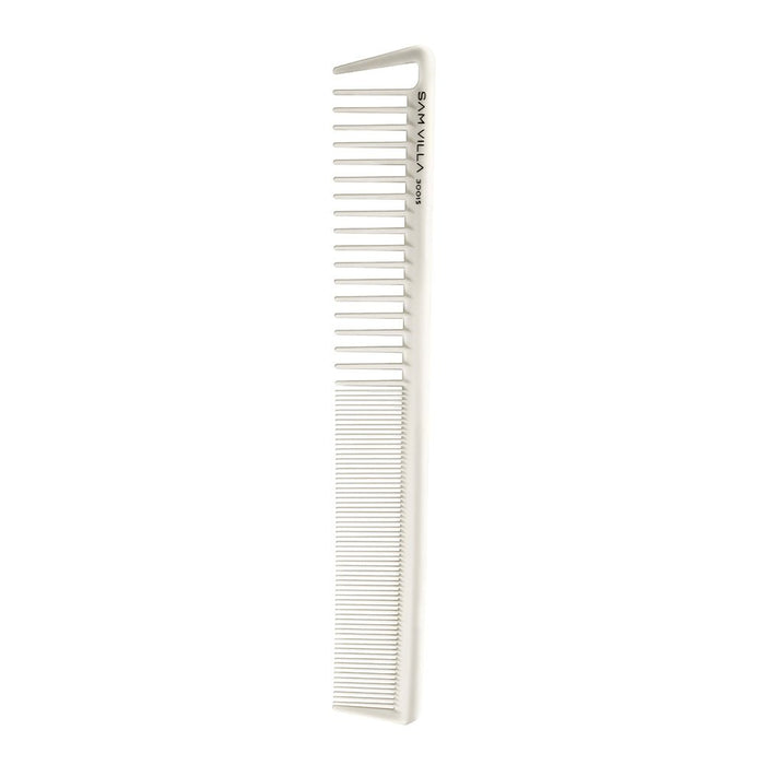 Sam Villa Signature Series Short Cutting Comb, professional heat-resistant silicone and graphite comb, seamless design for ultra-smooth glide, perfect for scissor over comb, precision detail cutting, smooth fringes and finishes, snag-free styling tool for all hair types, ergonomic and durable salon comb