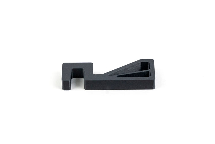 carbon fiber filament ABS-CF 3D printed black bracket L-shaped with triangular gusset
