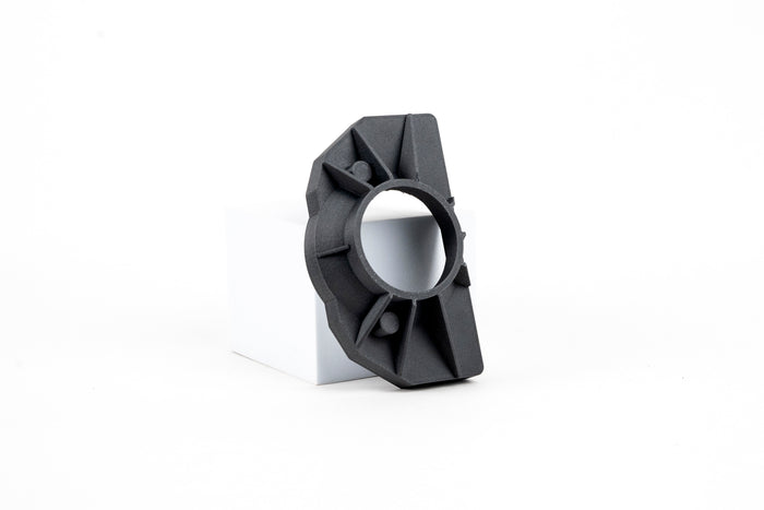 carbon fiber filament ABS-CF 3D printed black ring clamp motor mount angular geometry
