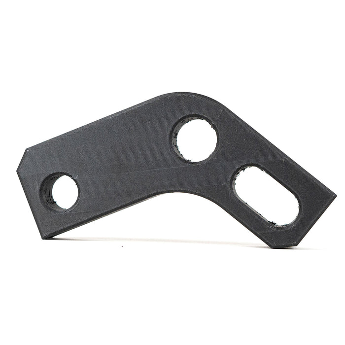 PET carbon fiber filament 3D printed black mounting bracket with round and rectangular holes