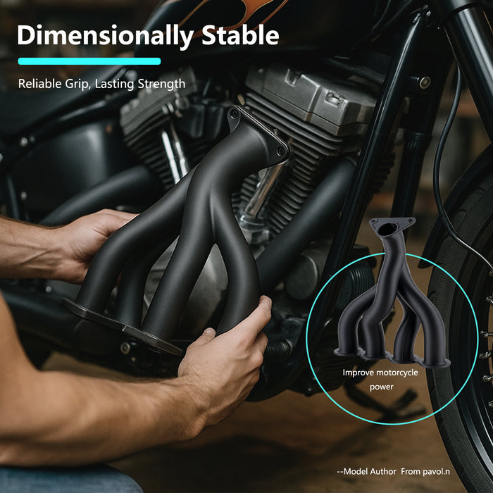 carbon fiber filament dimensionally stable 3D printed motorcycle exhaust header black PET-CF