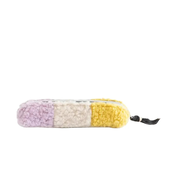 Slim Pencil / Makeup Case with Monochrome Stripe Lining
