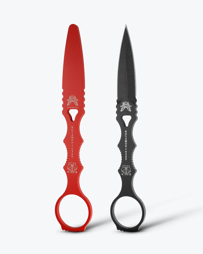 SOCP® Combo | Black Sheath - Red & Black Push Daggers Vertical - Benchmade Knife Co.