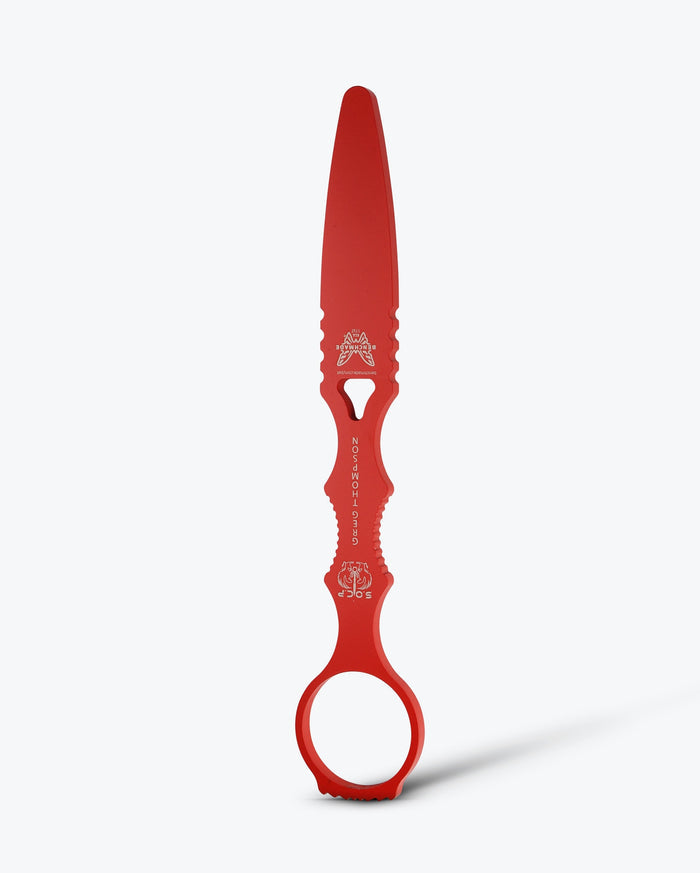 Red SOCP® Trainer knife shown vertically, tip up - Benchmade Knife Co.