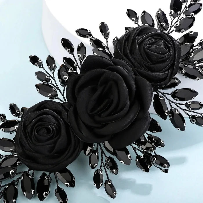 Wedding Hair Accessories - Black Crystal Bridal Hair Accessory
