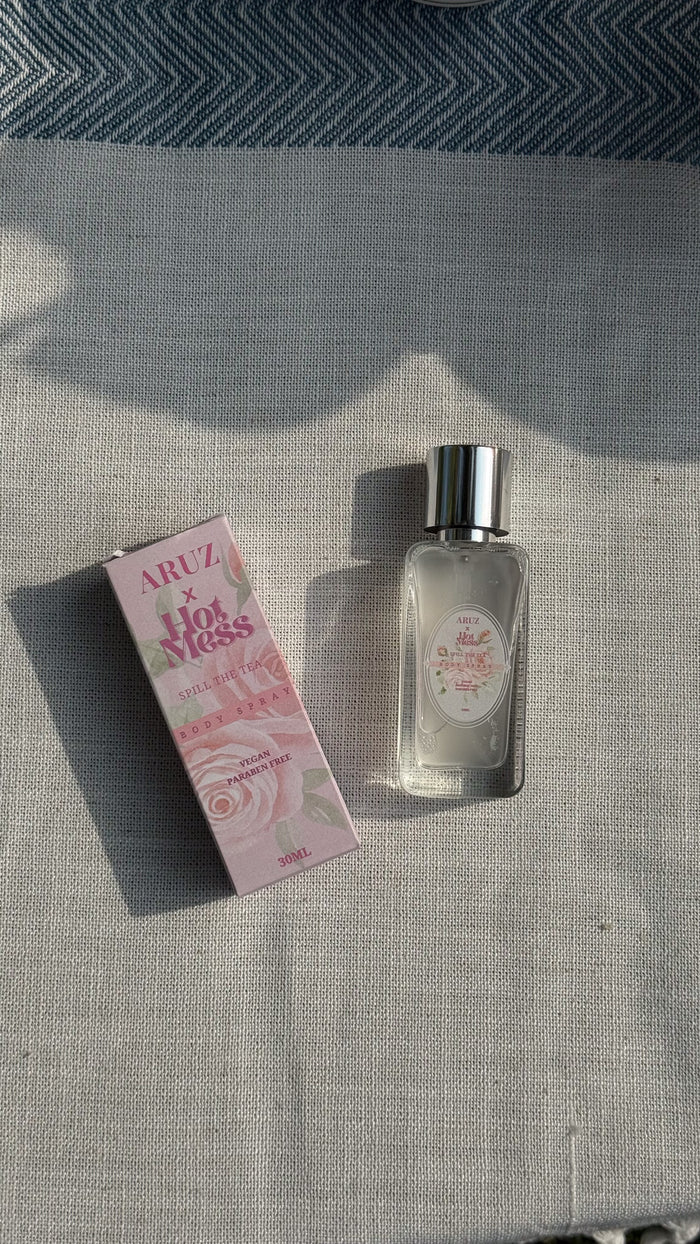 Spill The Tea Body Spray bottle design