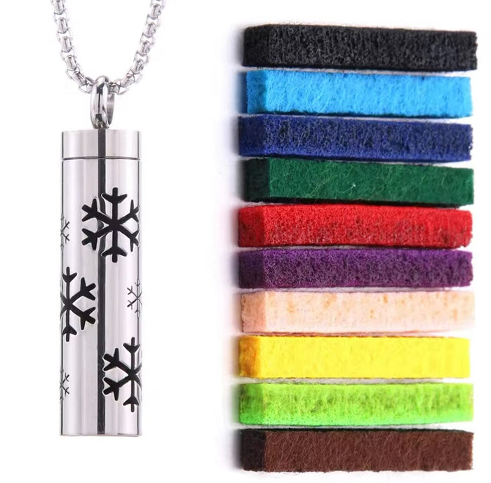 Stainless Aroma Pendant Necklace (Snowflake) at Your Oil Tools