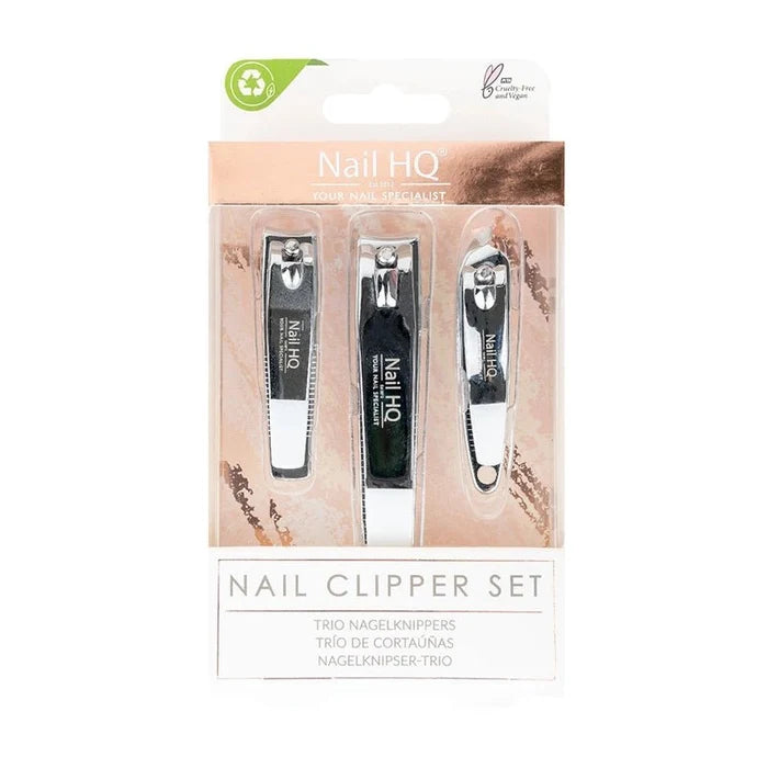 Stainless Steel Nail Clipper & Cuticle Set - 3pcs