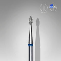 Staleks Diamond Nail Drill Bit Drop Blue EXPERT Head Diameter 1.6 Mm / Working Part 4 Mm