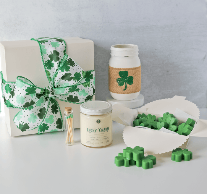 St.Patricks Day Gift Bundle Set Candle + Melts + Matches - Jarful House