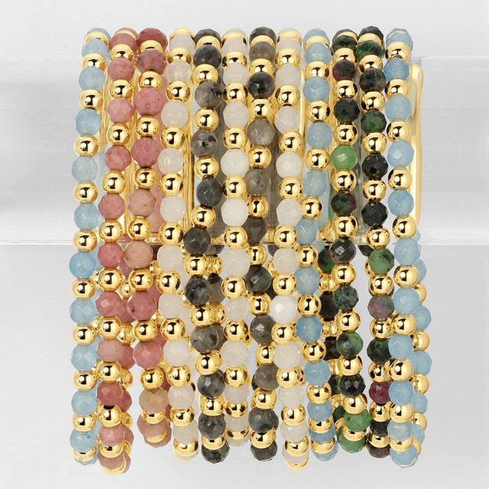 Stretch Stone & Bead Bracelet - Assorted