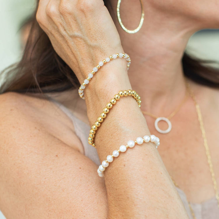 Stretch Stone & Bead Bracelet - Assorted