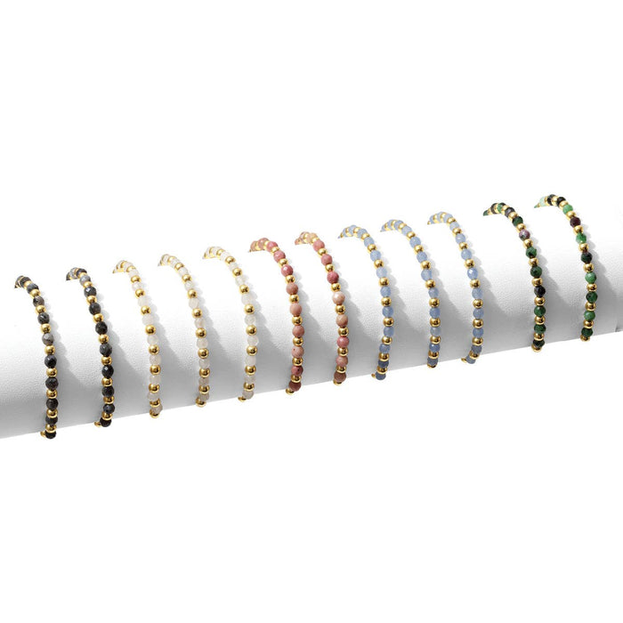 Stretch Stone & Bead Bracelet - Assorted