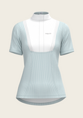 Stripes in Sky Blue Short Pleated Short Sleeve Show Shirt