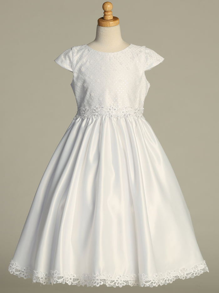 Swea Pea & Lilli Emb. Tulle Dress w/ Satin Skirt & Lace