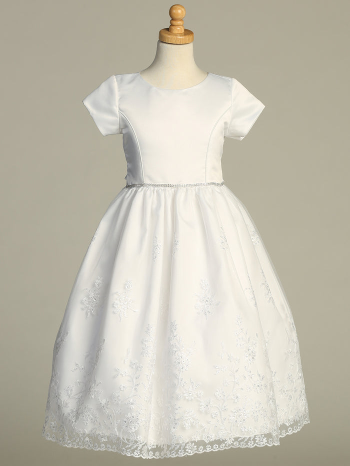Swea Pea & Lilli Satin Bodice Dress w/ Emb. Tuelle & Sequins