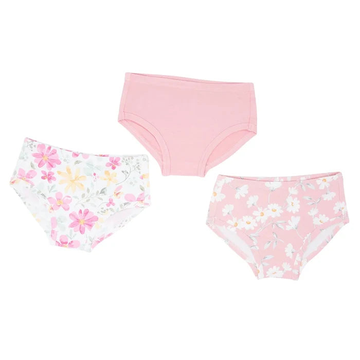 Sweet Bamboo Girl's 3Pk Panty-Daisy/Pink