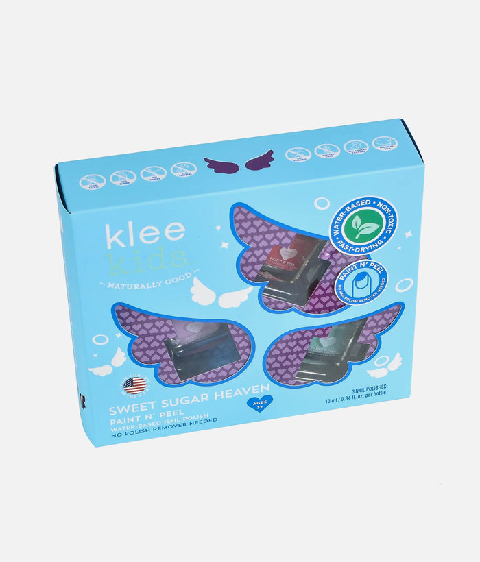 Sweet Sugar Heaven NAIL POLISH SET, 3-Piece Kid-Friendly, Peel-Off, Water-Based