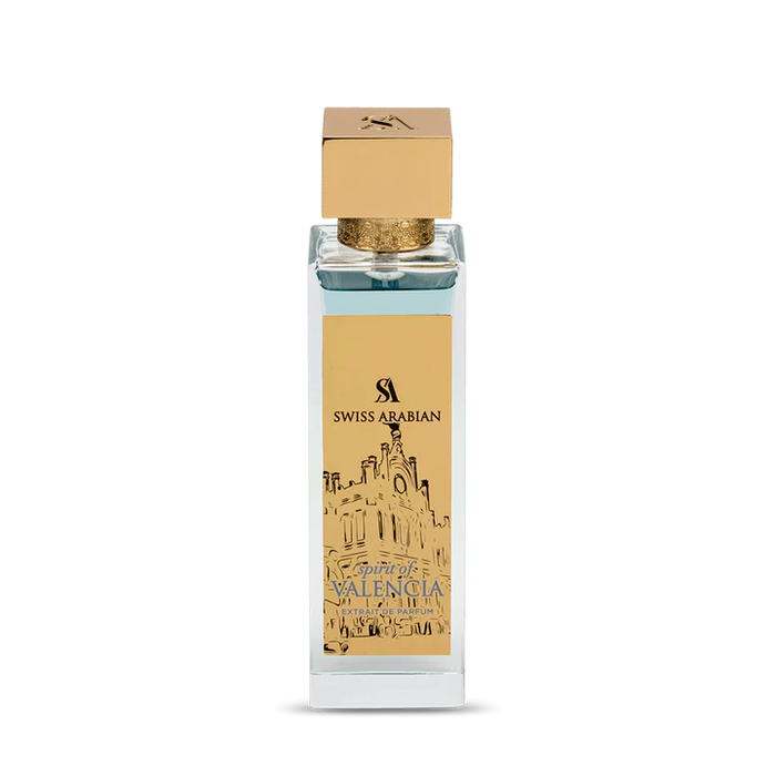 Swiss Arabian Spirit Of Valencia Extrait De Parfum Unisex - 100 ML - box and bottle packaging