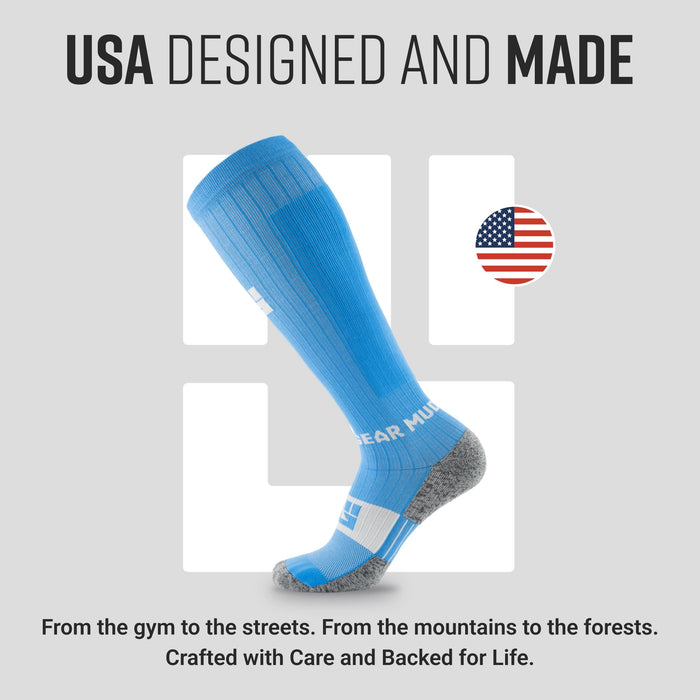 Tall Compression Socks (Neon Blue)