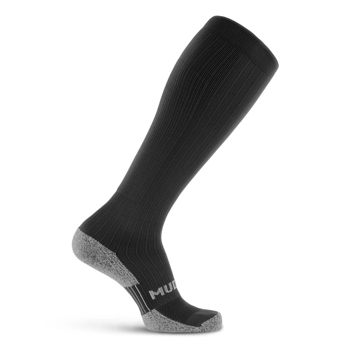 Tall Compression Socks Tactical Line in all black with gray heel and toe