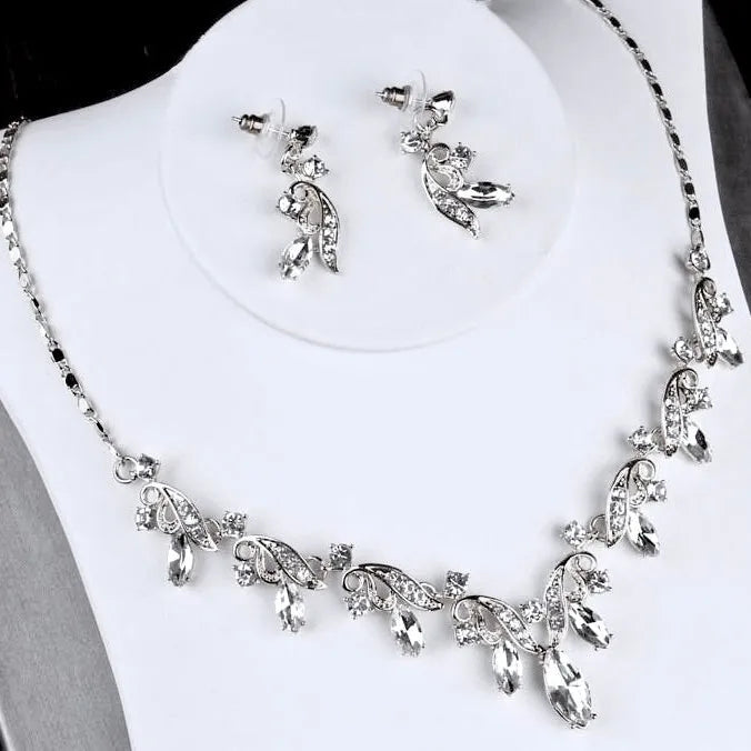 Wedding Jewelry and Accessories - Rhinestone Bridal Jewelry Set - Available in Gold and Silver