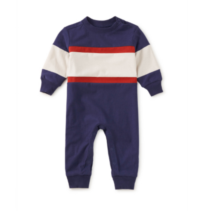 Tea Collection Colorblock Rugby Romper Twilight