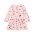 Tea Collection Long Sleeve Pocket Dress in Bookshop Cat