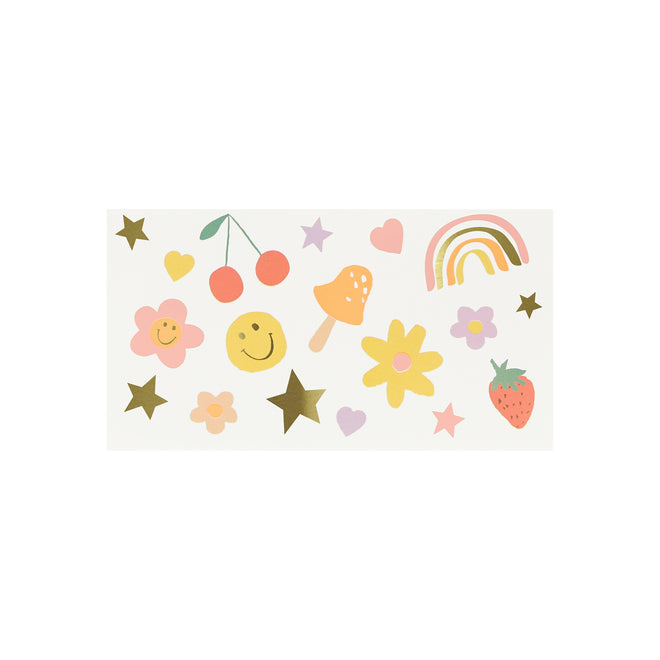 Meri Meri - Temporary Tattoo - Happy Face - Pack Of 2