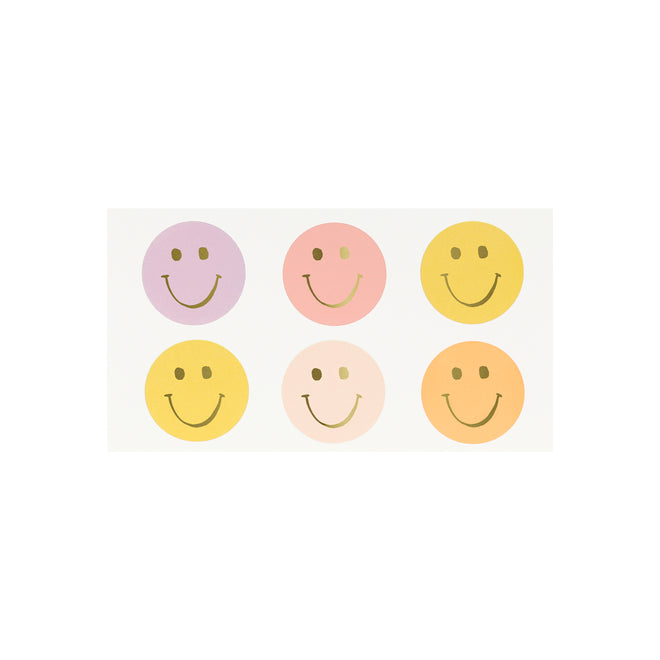 Meri Meri - Temporary Tattoo - Happy Face - Pack Of 2