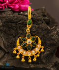 The Ajala Silver Bridal Maang Tikka (Green)