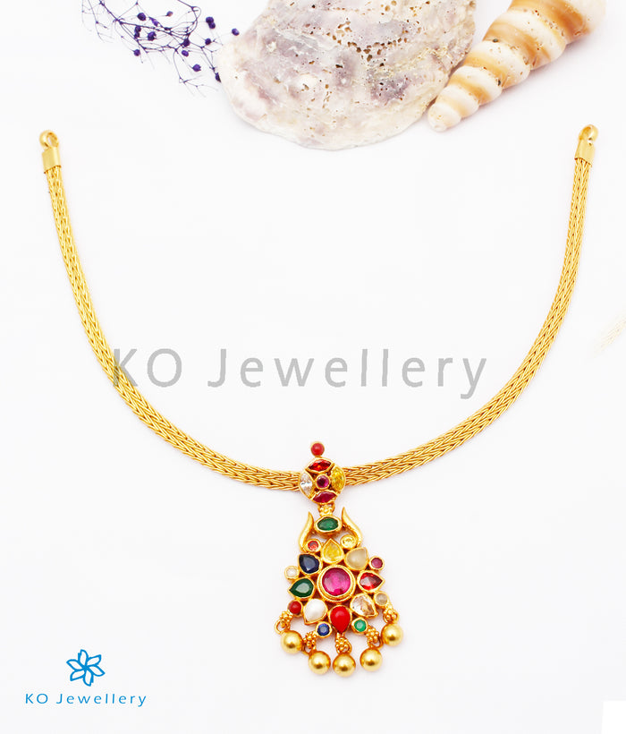 The Raaga Silver Navratna Necklace