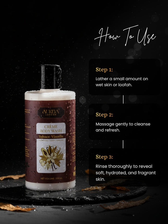 Tobacc Vinnile Crème Body Wash By Aureia London - 300ml Aureialondon