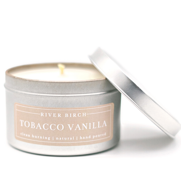 Tobacco Vanilla - 8oz Silver Tin with Colored Label