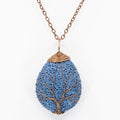 Tree of Life Lava Stone Diffuser Necklace (Blue) at Your Oil Tools