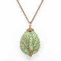 Tree of Life Lava Stone Diffuser Necklace (Green) at Your Oil Tools