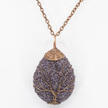Tree of Life Lava Stone Diffuser Necklace (Purple) at Your Oil Tools