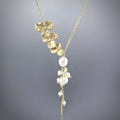 Pearl Bridal Jewelry - Cascading Pearl Bridal Necklace - Available in Gold and Silver