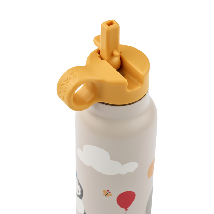 Liewood - Water Bottle - Falk - Around The World - Sandy - Close Look