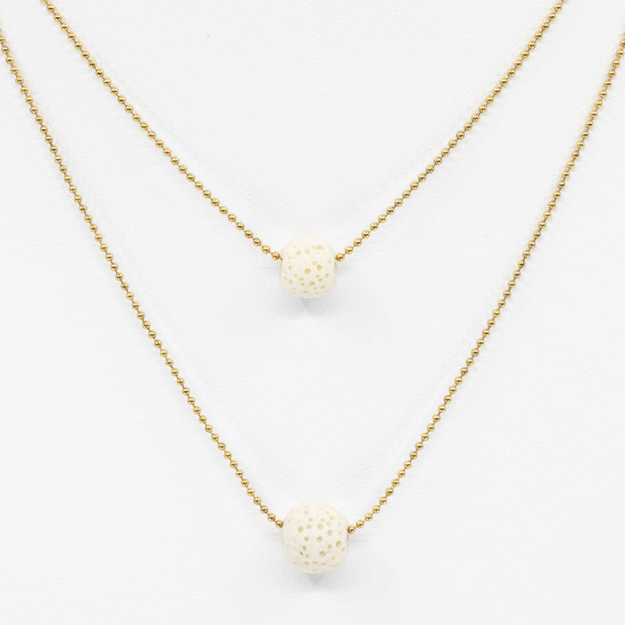 White Lava Rock Double Necklace at Your Oil Tools