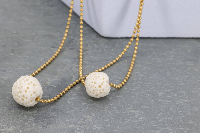 White Lava Rock Double Necklace at Your Oil Tools