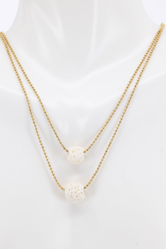 White Lava Rock Double Necklace at Your Oil Tools