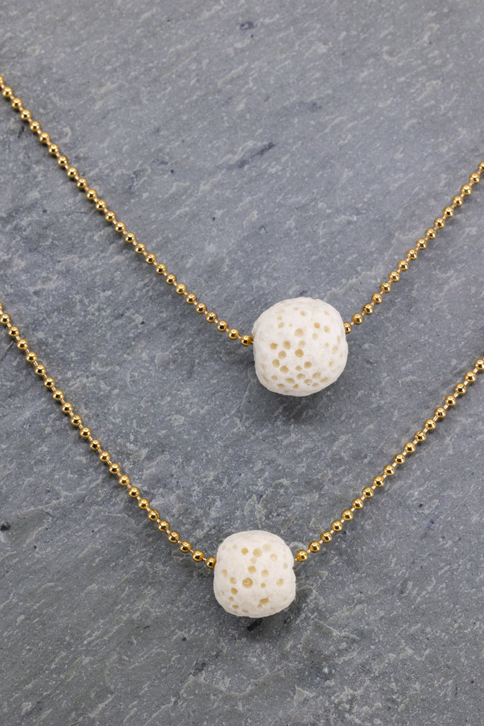 White Lava Rock Double Necklace at Your Oil Tools