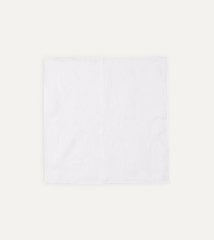 White Linen Pocket Square