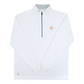 Plaza Hotel white optic quarter zip front view on a white background