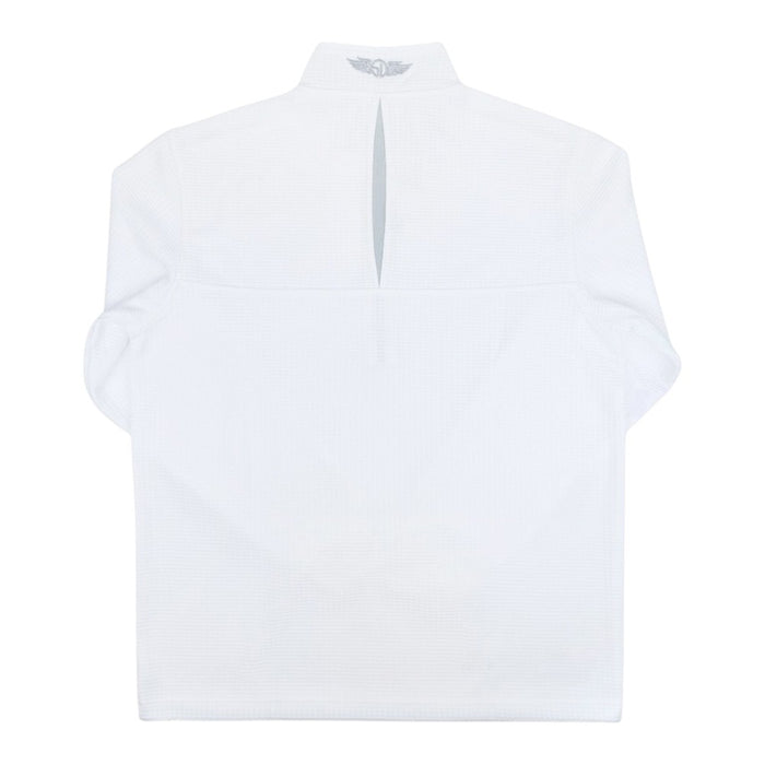 Plaza Hotel white optic quarter zip back view
